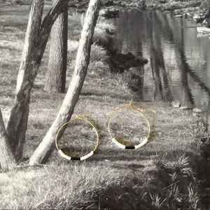 Black White & Gold Hoop Earrings